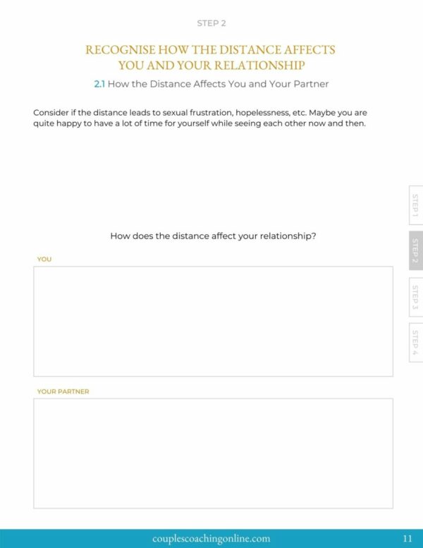 How to Handle the Distance in a Relationship - Workbook-Sample