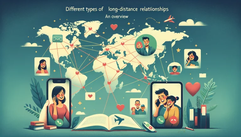 It visually represents the various aspects of long-distance relationships with a world map, romantic and familial connections, and symbols of communication and travel. I hope it captures the essence of the article effectively!